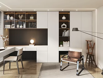 Cream wind study cabinet 3d model