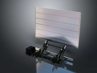 Sleek Modern Computer Monitor With Adjustable Stand White Panel And Black Base 3d model