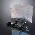 Sleek Modern Computer Monitor With Adjustable Stand White Panel And Black Base
