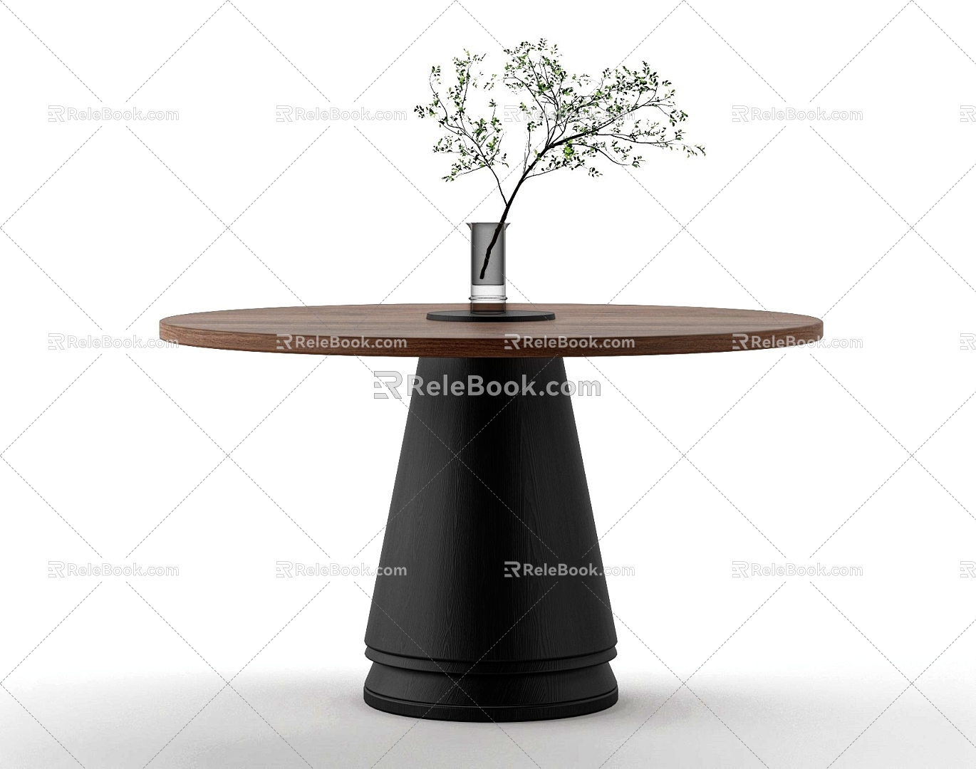 Modern Round Dining Table Round Dining Table Log Dining Table Ornaments 3d model