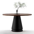 Modern Round Dining Table Round Dining Table Log Dining Table Ornaments 3d model