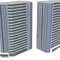 Modern Two Tall Office Buildings Exterior Design With Glass Curtain Walls And Multi Storey Structure