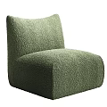Beige Green Brown Accent Chair With Soft Fluffy Fabric Modern Design