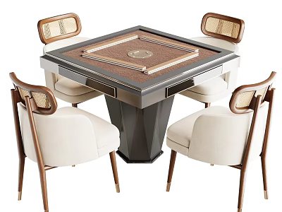 Modern Entertainment Table With Four Padded Armchairs And Elegant Tabletop Design 3d model