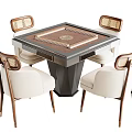 Modern Mahjong Table and Chair Mahjong Table Combination 3d model
