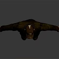 Realistic Game Movie Character in Brown Jacket Blue Jeans and Hat Standing Pose Gray Background