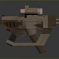 Futuristic Sci Fi Weapon Gun Design With Scope And Metallic Finish 3d model