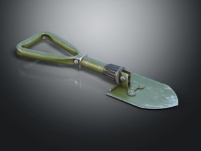 Durable Hardware Tool Small Shovel With Green Handle And Metal Blade For Gardening Digging 3d model