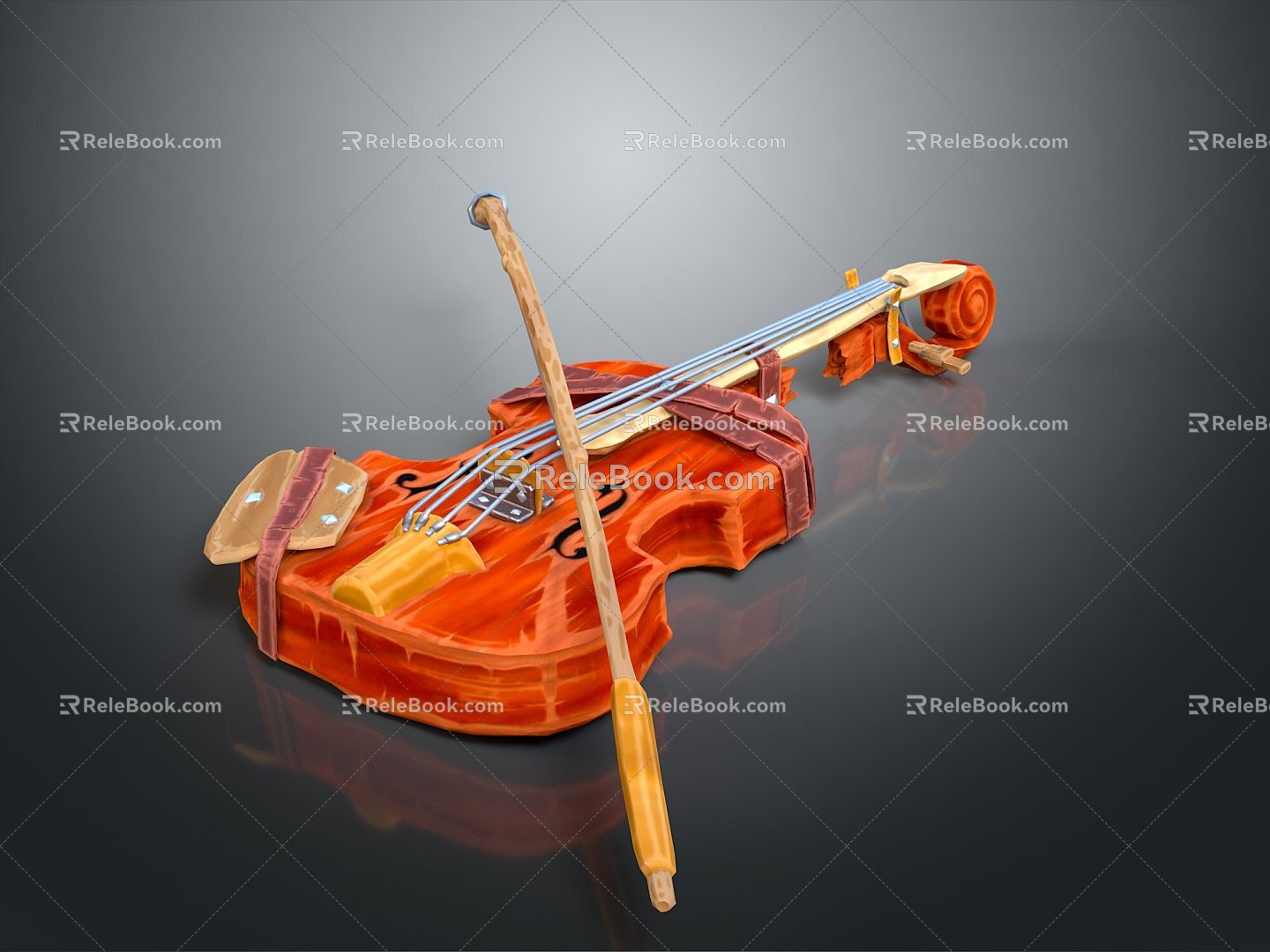 Violin Violin Cartoon Violin Animation Violin Instrument String Western Instrument 3d model