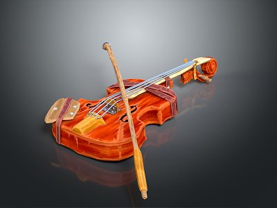 Violin Cartoon Violin Animation Violin Instrument String Western Instrument model