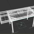 Modern Wooden Desk With Black Tabletop Metal Legs And Side Drawers