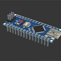 Durable Hardware Tools Featuring Blue Circuit Board White Pins Red Yellow Components and Chips 3d model