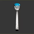 Elegant Silver Jewelry Ring With Blue Gemstones And Central Stone Design
