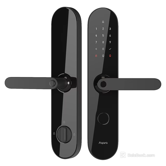 Smart Digital Keypad Door Handle With Modern Black Design And Secure Lock 3d model 