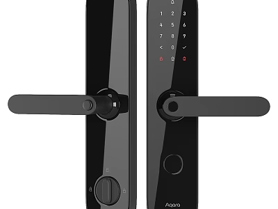 Smart Digital Keypad Door Handle With Modern Black Design And Secure Lock 3d model