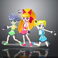 Vibrant Cartoon Girl Characters With Various Hairstyles Colorful Outfits And Dynamic Poses