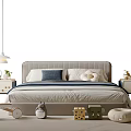 Modern Kids Bed With Upholstered Headboard Wheeled Nightstands Decorative Pillows And Toys