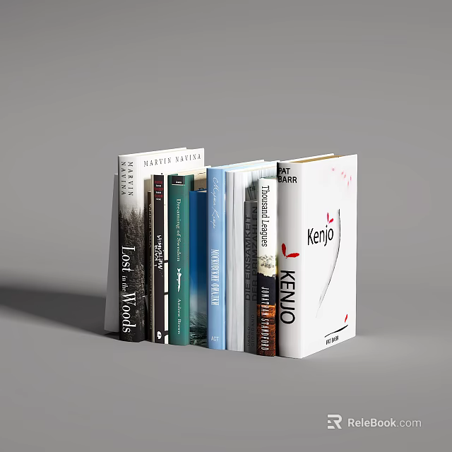 Colorful Books Collection With Different Cover Designs And Various Titles On 3d model 