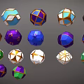 Colorful Polyhedral Sports Balls With Geometric Patterns As Sports Equipment In Various Hues