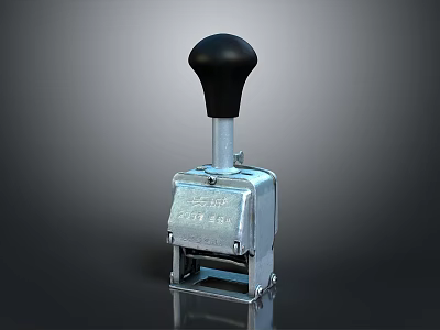 Electronic Control Device With Metal Base And Black Handle For Precision Use 3d model