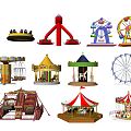 Modern amusement equipment amusement park 3d model