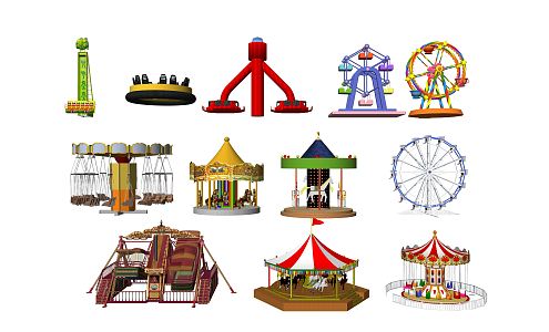 Modern amusement equipment amusement park 3d model