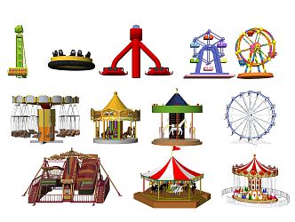 Modern amusement equipment amusement park 3d model