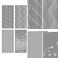 Decorative Wall Panels Showcasing Various Textured Patterns And Modern Design Styles 3d model
