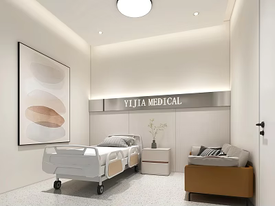 hospital bed ward hospital inpatient department treatment 3d model