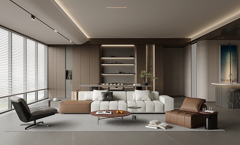 modern living room 3d model