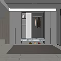 Modern Walk in Closet Interior Design With Dark Cabinets Hanging Area And Shoe Storage