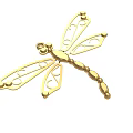 Golden Dragonfly Metal Ornament Decoration Set With Intricate Hollow Wings Design