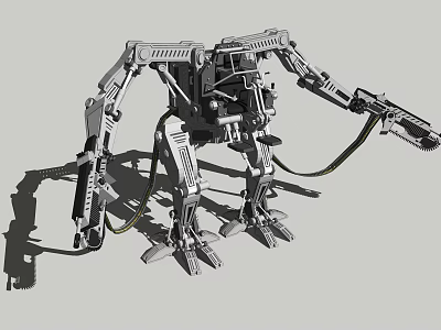 Smart Robotic Machine With Mechanical Arms Multi Legs And Metal Structure 3d model