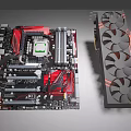 Modern computer motherboard computer motherboard graphics card 3d model