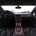 Black Lamborghini Sports Car With Aerodynamic Design Sharp Lines And Large Rear Spoiler