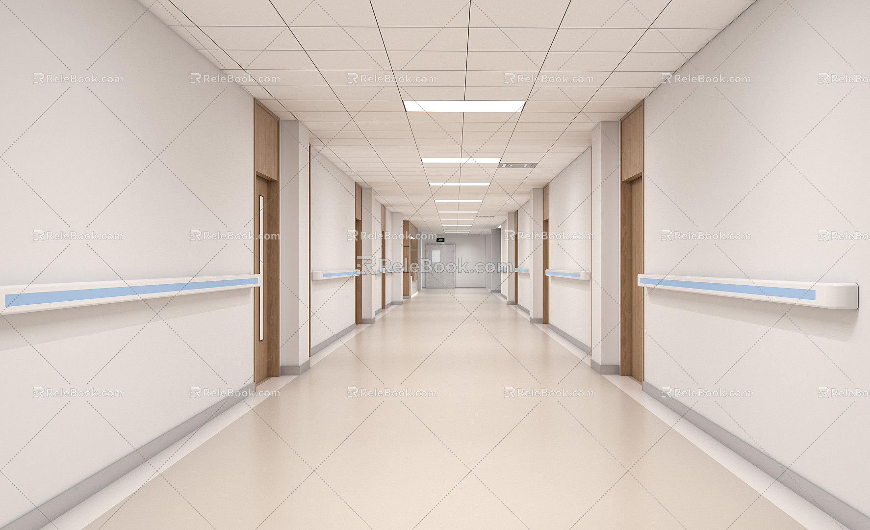 Modern Aisle Hospital Aisle 3d model