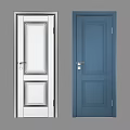 Blue Panel Interior Door With Various Color Options And Modern Design 3d model