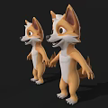 Cartoon Corgi 3D Models Adorable Cheerful Standing Pose with Big Eyes Ears Character Design
