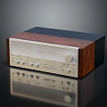 Vintage Wooden Stereo Receiver With Classic Knobs And Control Panel Design 3d model