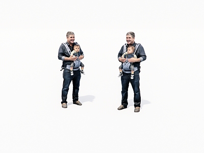 A man with a child 3d model