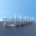 Handicapped ramp railing 3d model