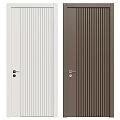 Modern Swing Doors With Vertical Slat Design In White And Brown Colors