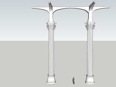 Modern Column Post Door model