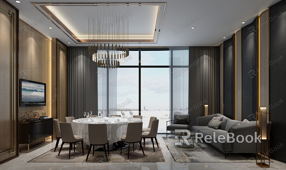 Modern Room Restaurant Room model