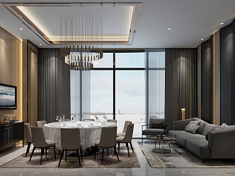 Modern Room Restaurant Room 3d model