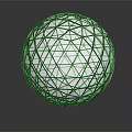 Geometric Transparent Sphere With Polyhedral Facets And Reflective Surface On Dark Background
