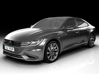 Volkswagen Silver Sedan with Modern Sleek Body LED Headlights and Alloy Wheels 3d model