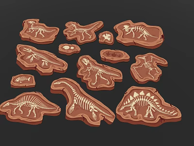 Dinosaur Skeleton Fossil Toys For Kids Educational Play With Various Shapes 3d model