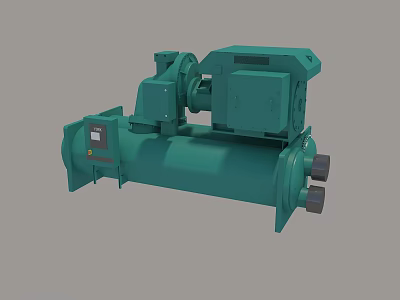 Green Heavy Duty Industrial Mechanical Equipment With Motor Drive And Cylindrical Unit 3d model