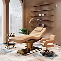 Premium Adjustable Upholstered Massage Bed With Golden Metal Base For Upscale Beauty Spa Treatment Rooms